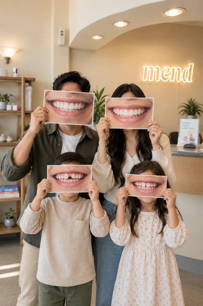 Family dentist in Irvine: a parent and teenager at mend dental