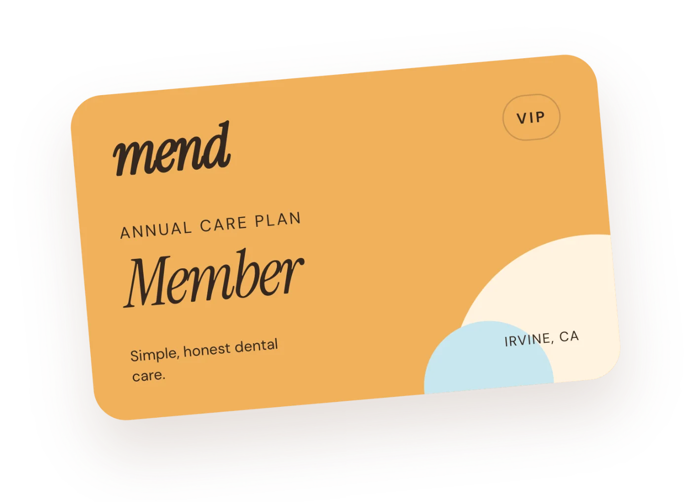 mend VIP annual care plan member card