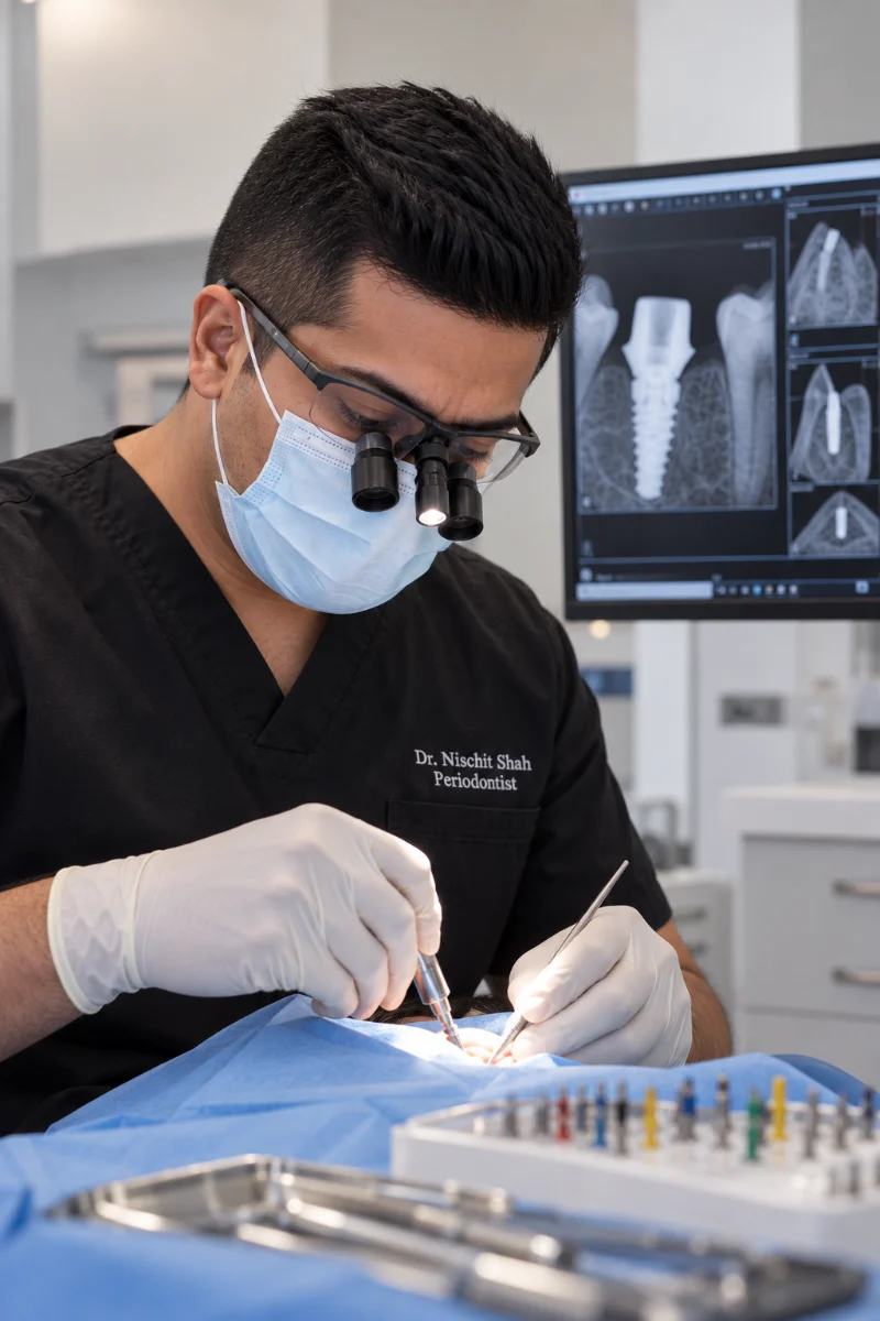 Dr. Shah and Dr. Sison reviewing a 3D scan together